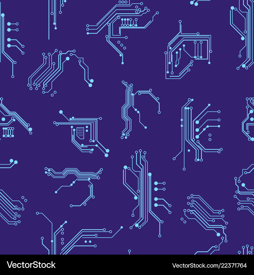 Circuit board elements seamless pattern background Circuit board elements seamless pattern background vector image