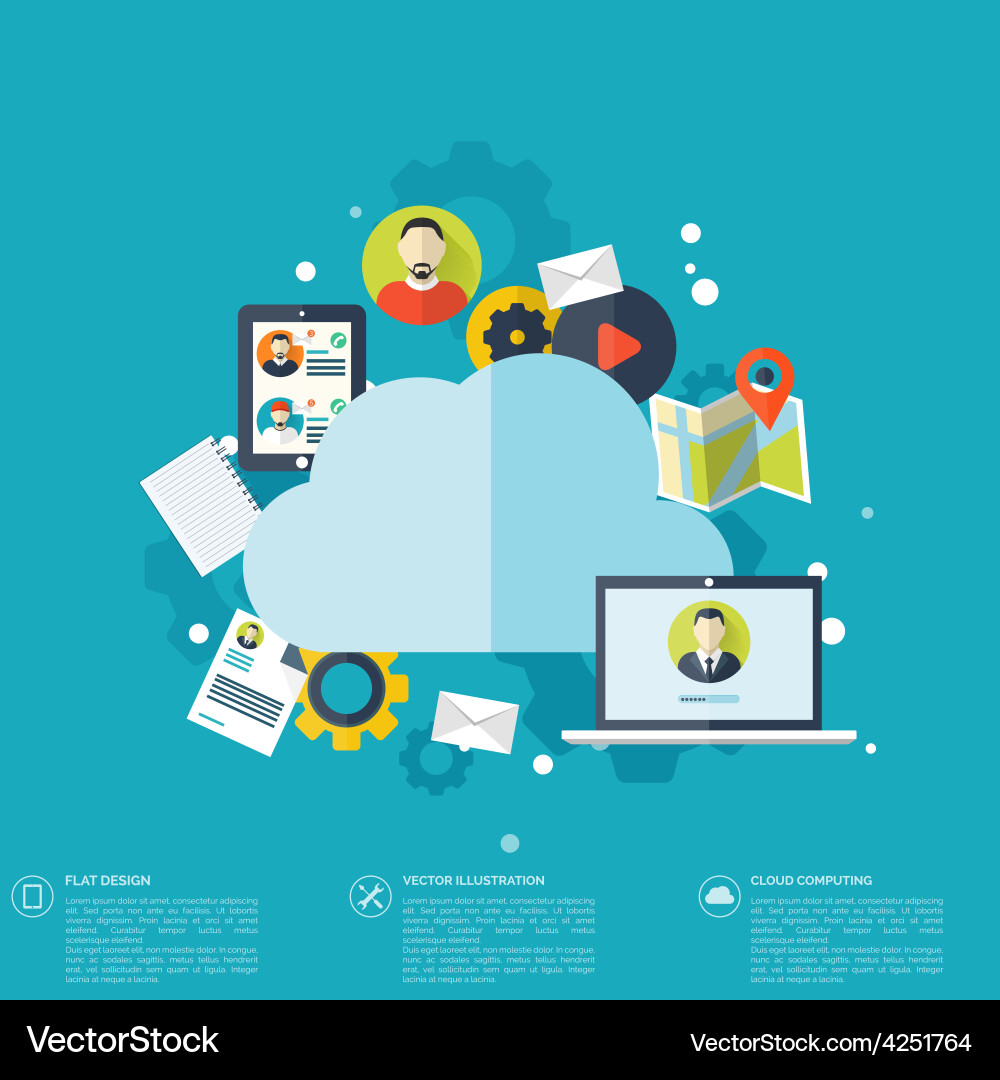 Cloud Data Storage Background vector image