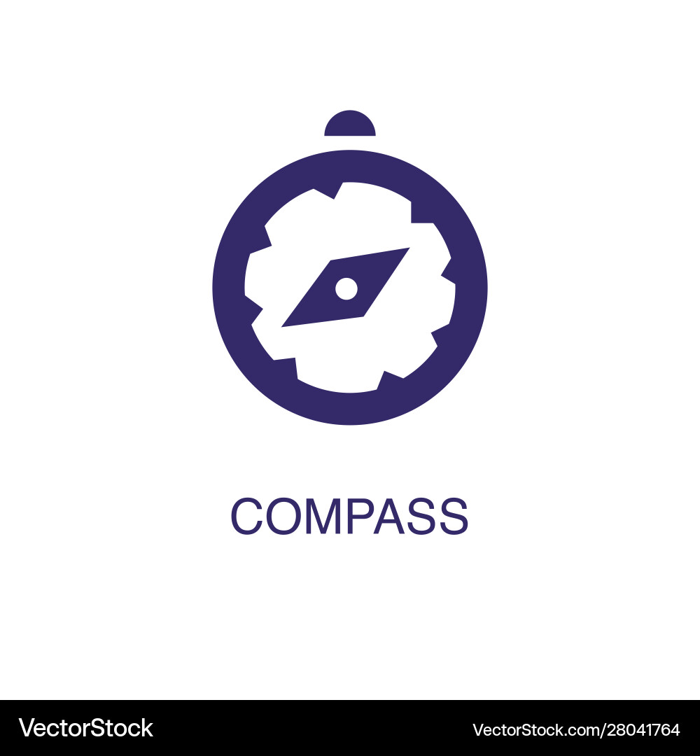 Compass element in flat simple style on white Vector Image