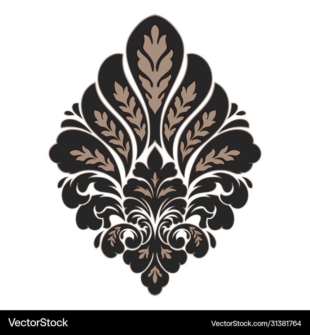 Damask element isolated central Vector Image