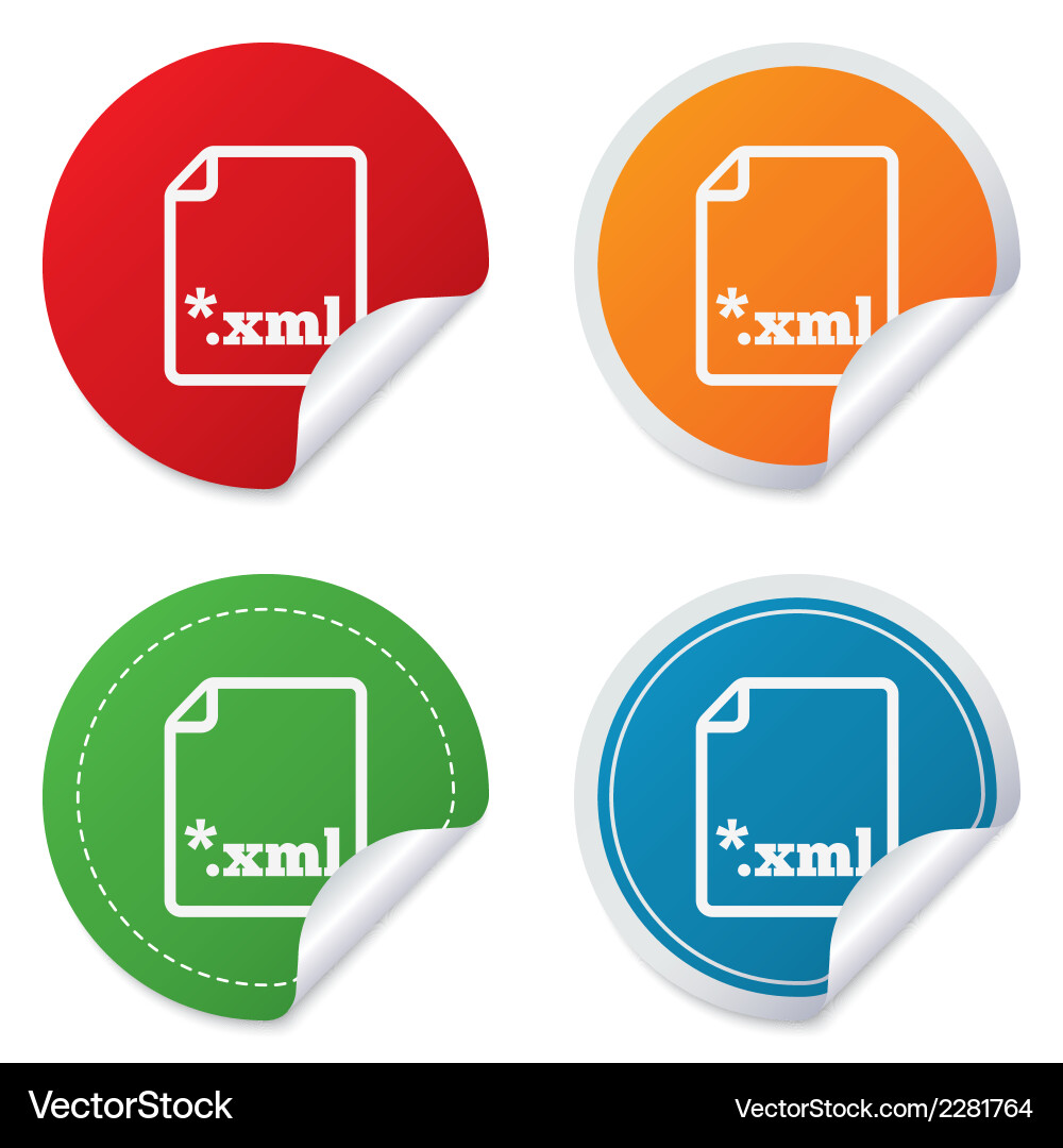 File document icon download xml button vector image