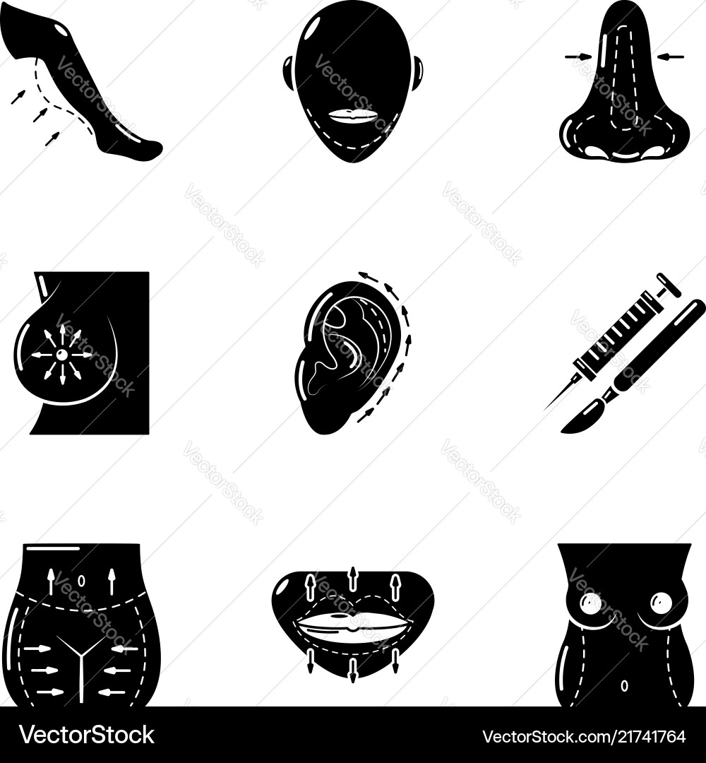 Fixing the body icons set simple style Vector Image