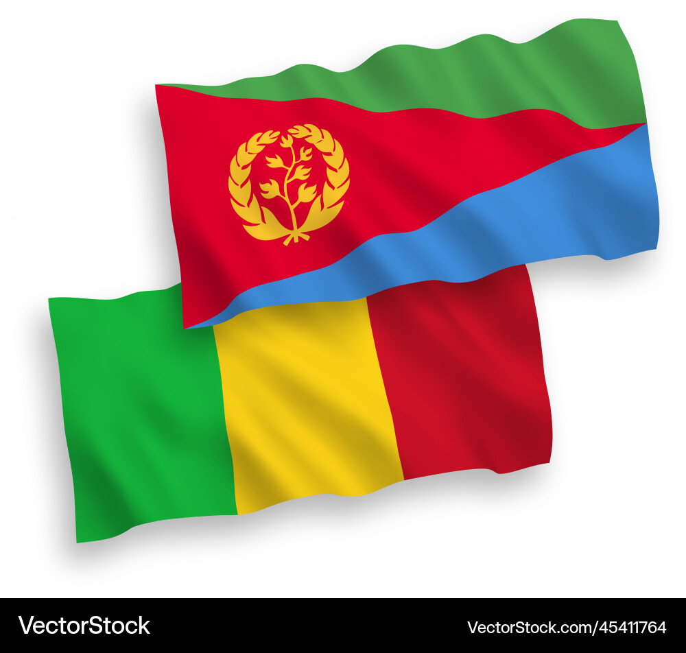 Flags of eritrea and mali on a white background Vector Image