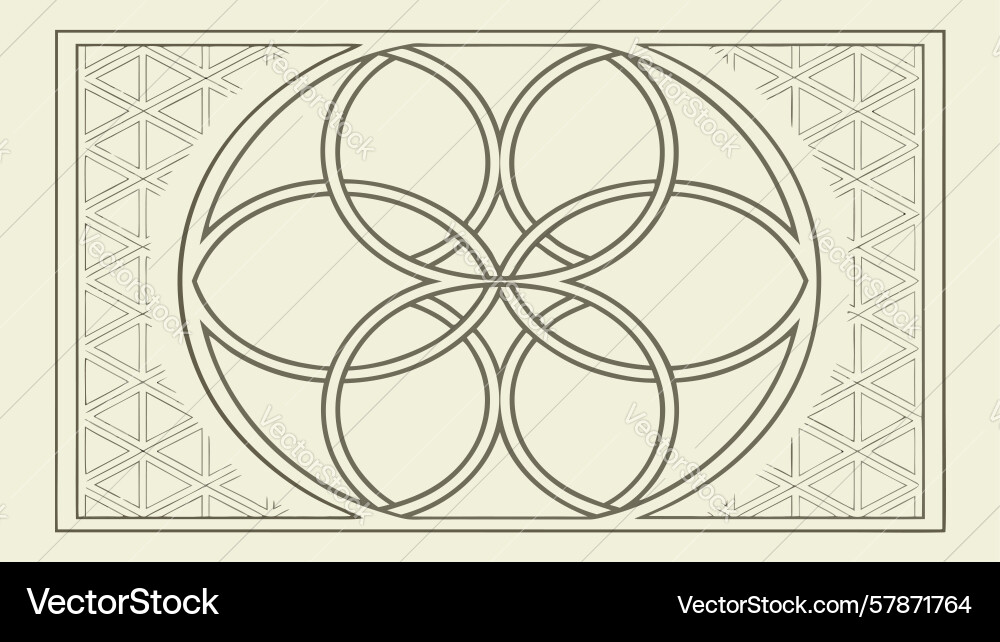 Intricate geometric interlocking circles pattern vector image