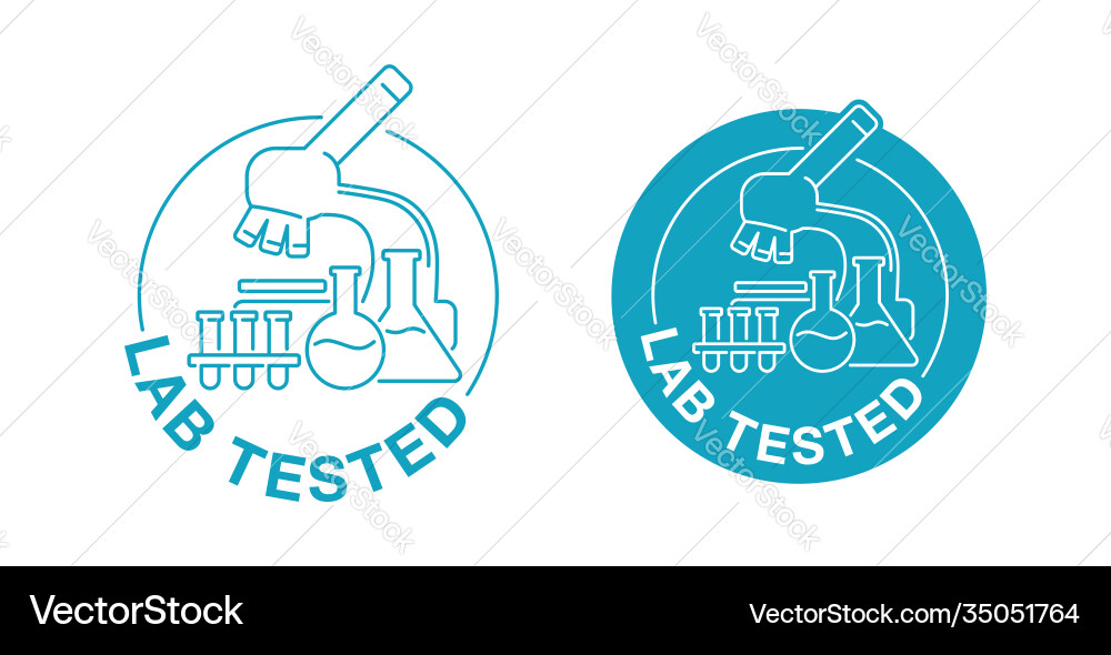 Lab tested stamp in thin line and inside circle Vector Image