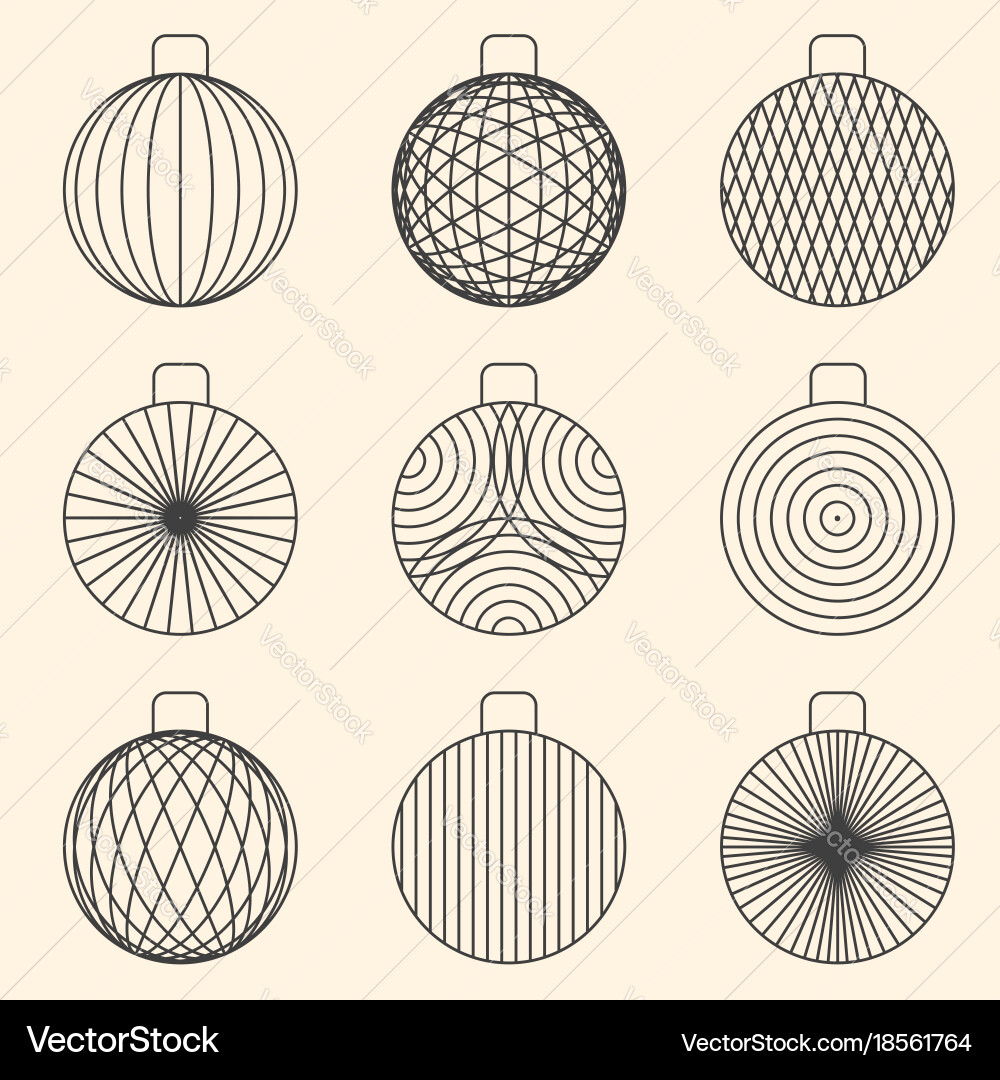 Linear Ball Pattern Set vector image
