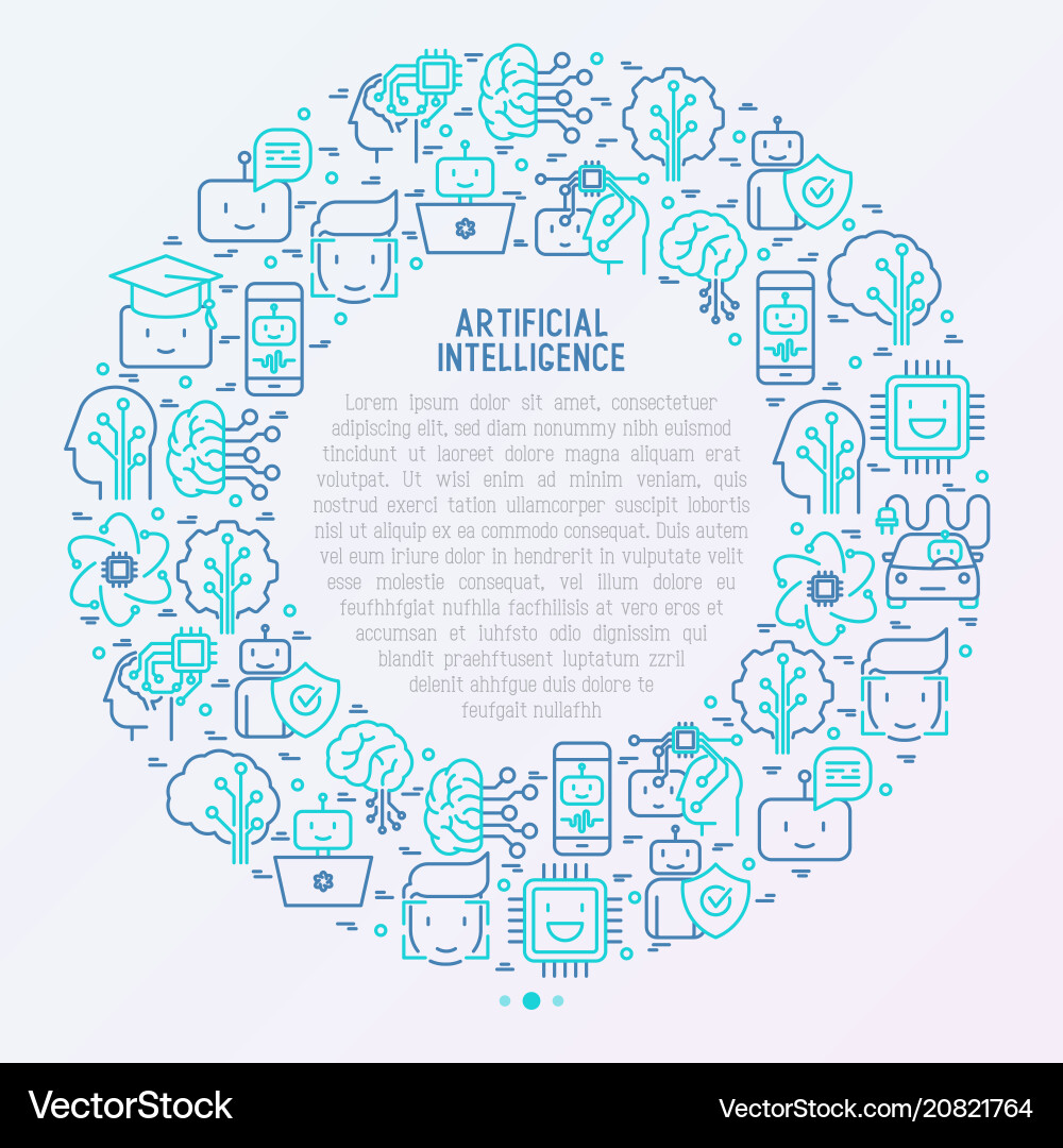 Machine learning artificial intelligence concept Machine learning artificial intelligence concept Vector Image