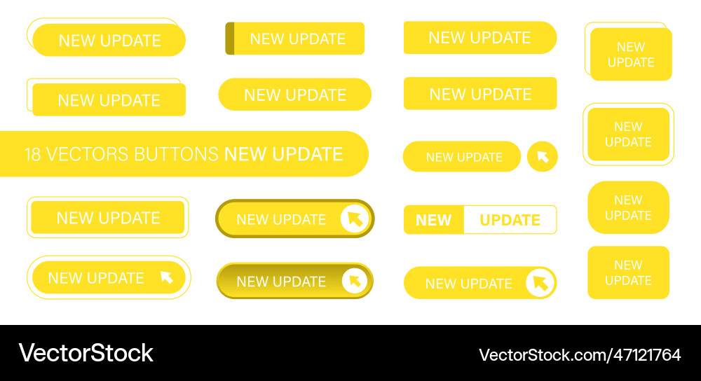 New update is a set of simple modern buttons Vector Image