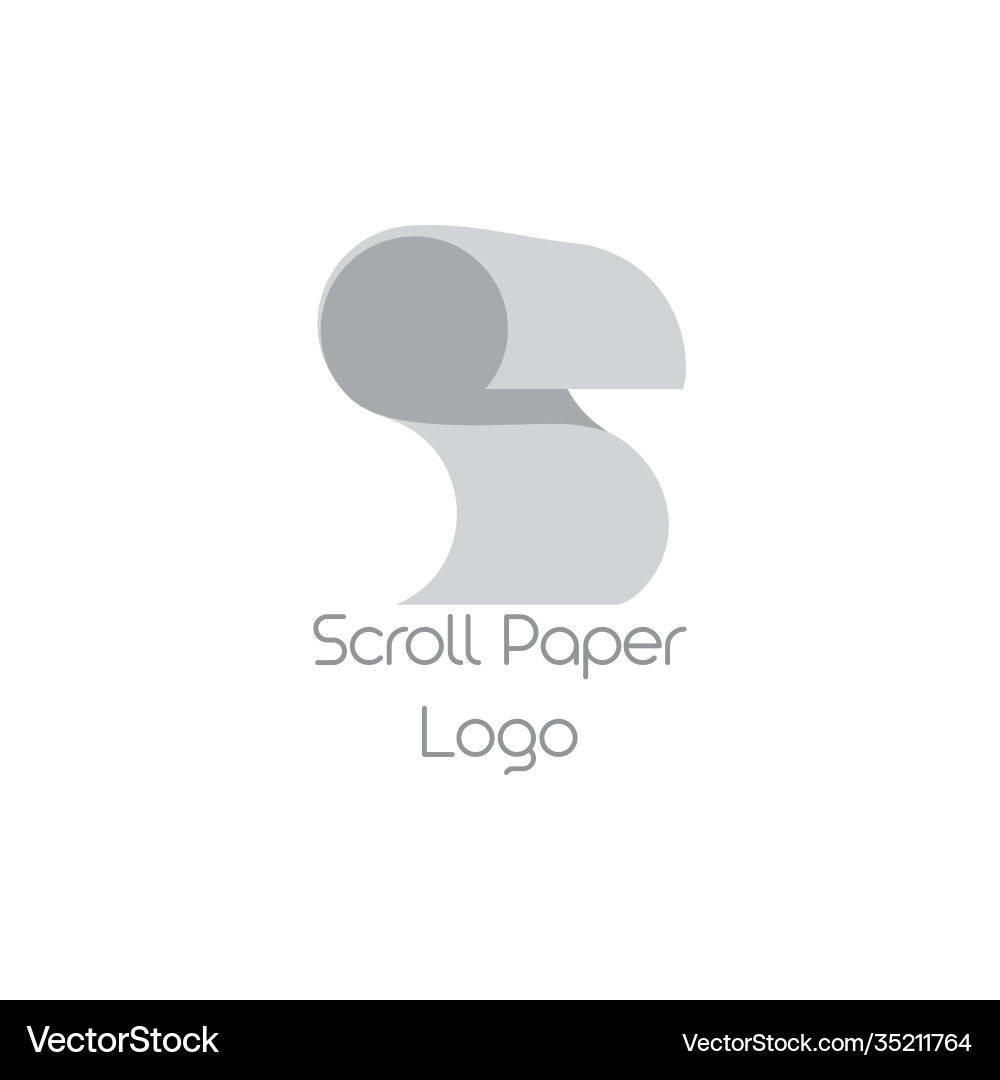 Paper scroll 3d simple logo Paper scroll 3d simple logo Vector Image