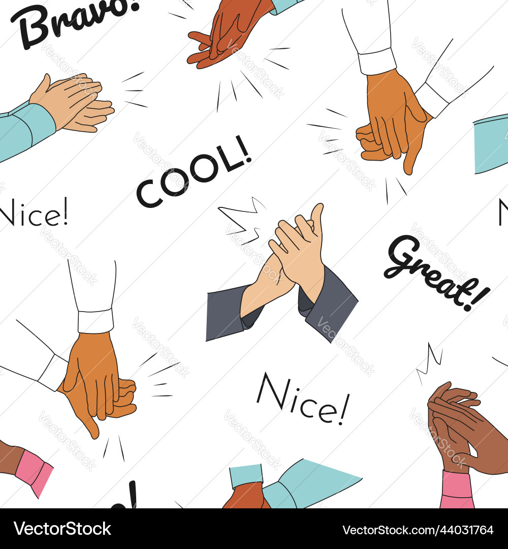 Seamless pattern with applause handclaps Seamless pattern with applause handclaps Vector Image