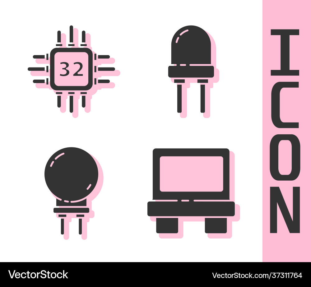 Set fuse processor with microcircuits cpu light Set fuse processor with microcircuits cpu light vector image