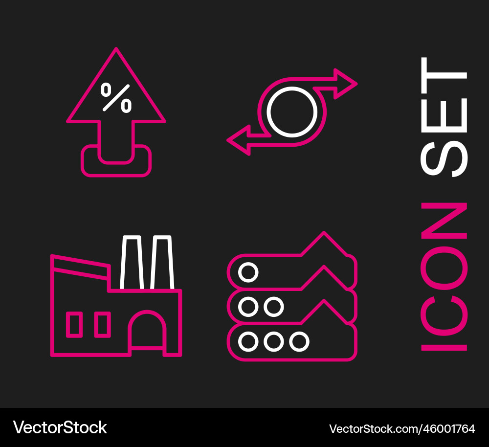 Set line graph chart diagram factory arrow Set line graph chart diagram factory arrow vector image