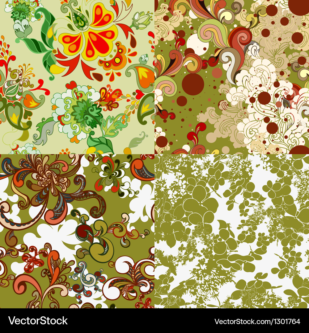Set of seamless patterns vector image