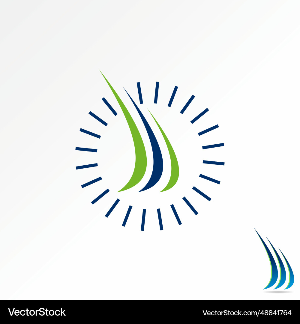 Simple unique art 3 swoosh with circle lines Simple unique art 3 swoosh with circle lines vector image