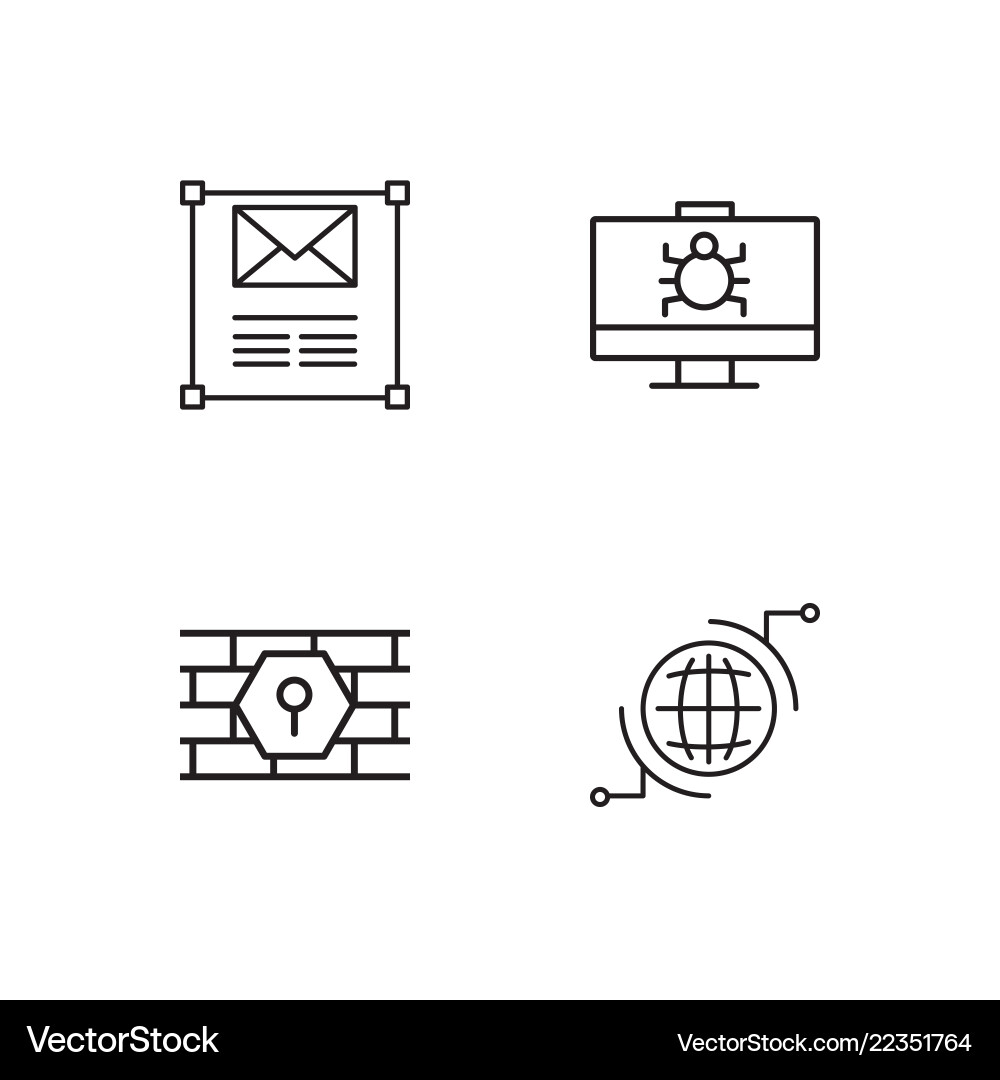 Web simple outlined icons set Web simple outlined icons set Vector Image