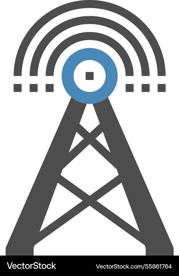 Wireless antenna flat web icon concept Royalty Free Vector