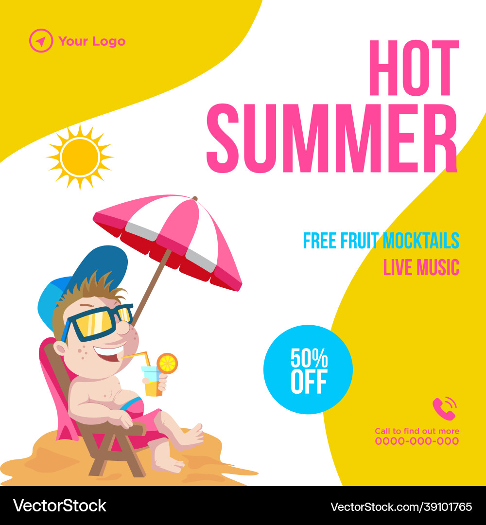 03hot summer banner design 03hot summer banner design vector image