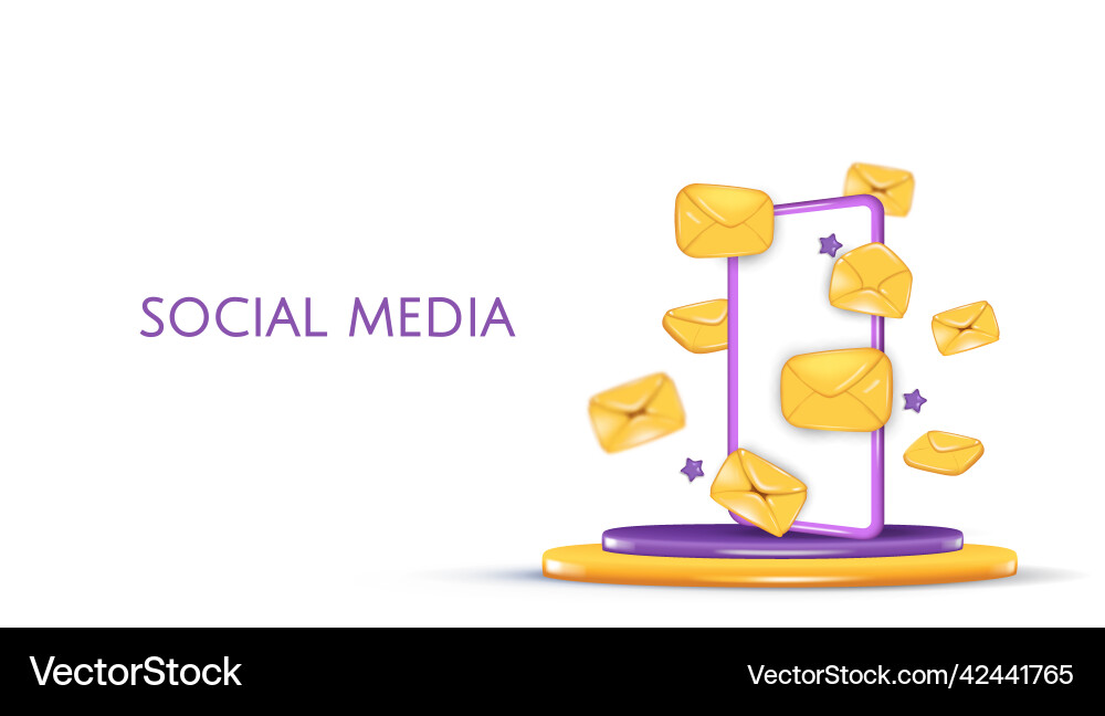 3d of a smartphone with push Vector Image