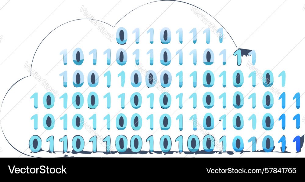 Abstract cloud of intricate binary data patterns vector image