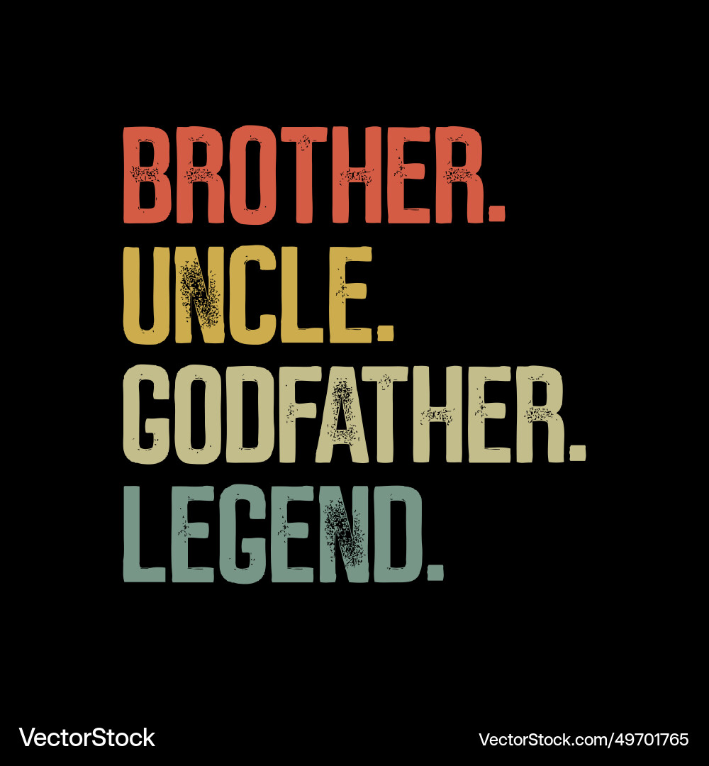 Brother Onkel Godfather Legend T-Shirt Design Brother Onkel Godfather Legend T-Shirt Design vektorbild