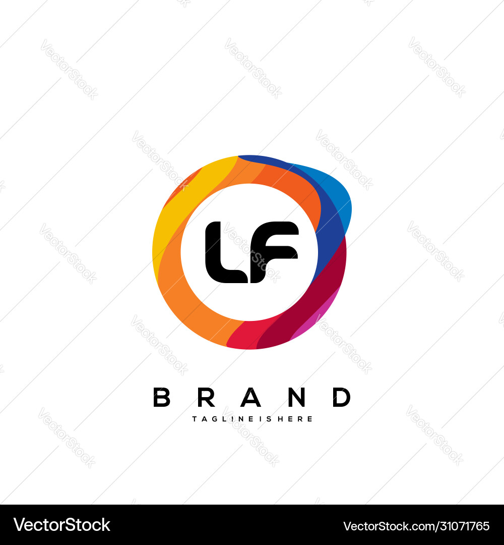 Buchstaben lf Gradienten Farbe Logo Design Buchstaben lf Gradienten Farbe Logo Design vektorbild