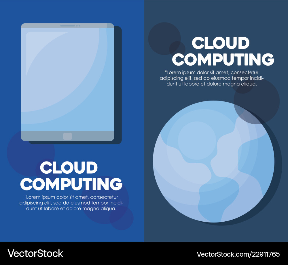 Cloud computing design vector image