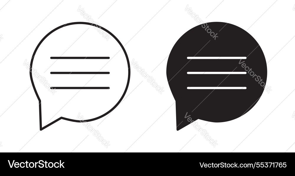 Comment icon set in thin line for web Vector Image