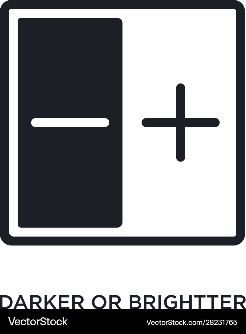 Darker or brightter button isolated icon simple Vector Image