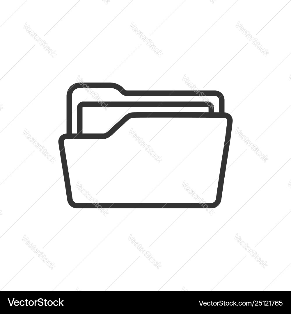 File folder icon in flat style documents archive Vector Image
