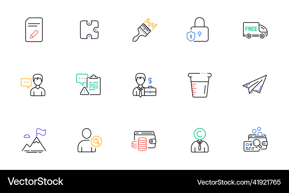 Free delivery edit document and find user line Free delivery edit document and find user line Vector Image