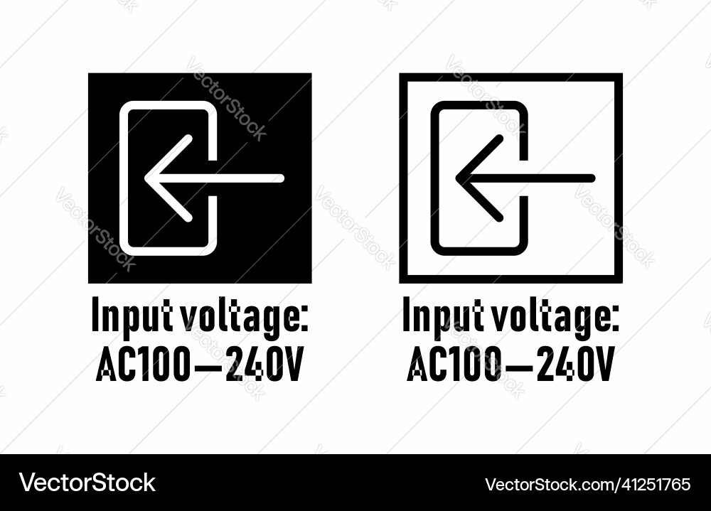 Input voltage information sign Royalty Free Vector Image