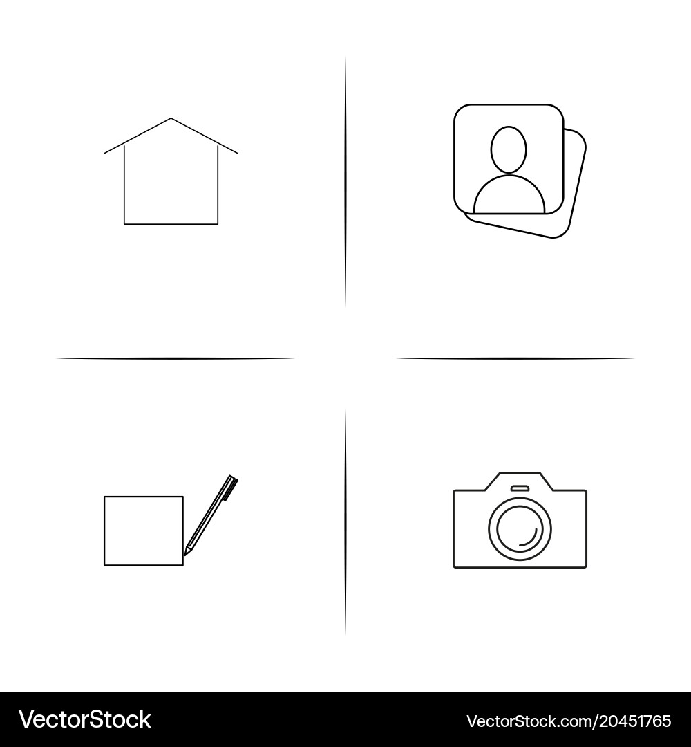 Interface simple linear icon setsimple outline vector image