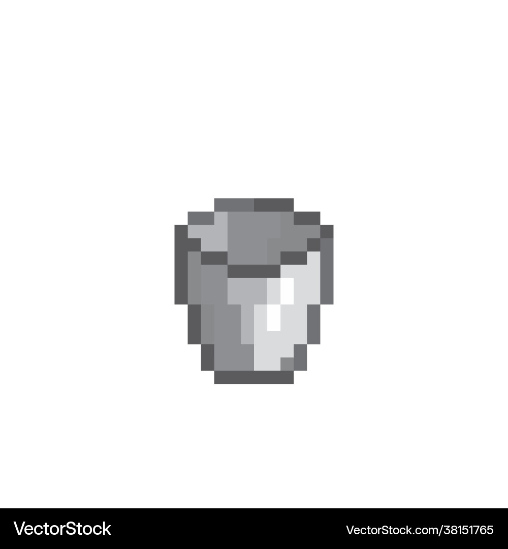 Iron bucket pixels for 8 bit game Iron bucket pixels for 8 bit game Vector Image