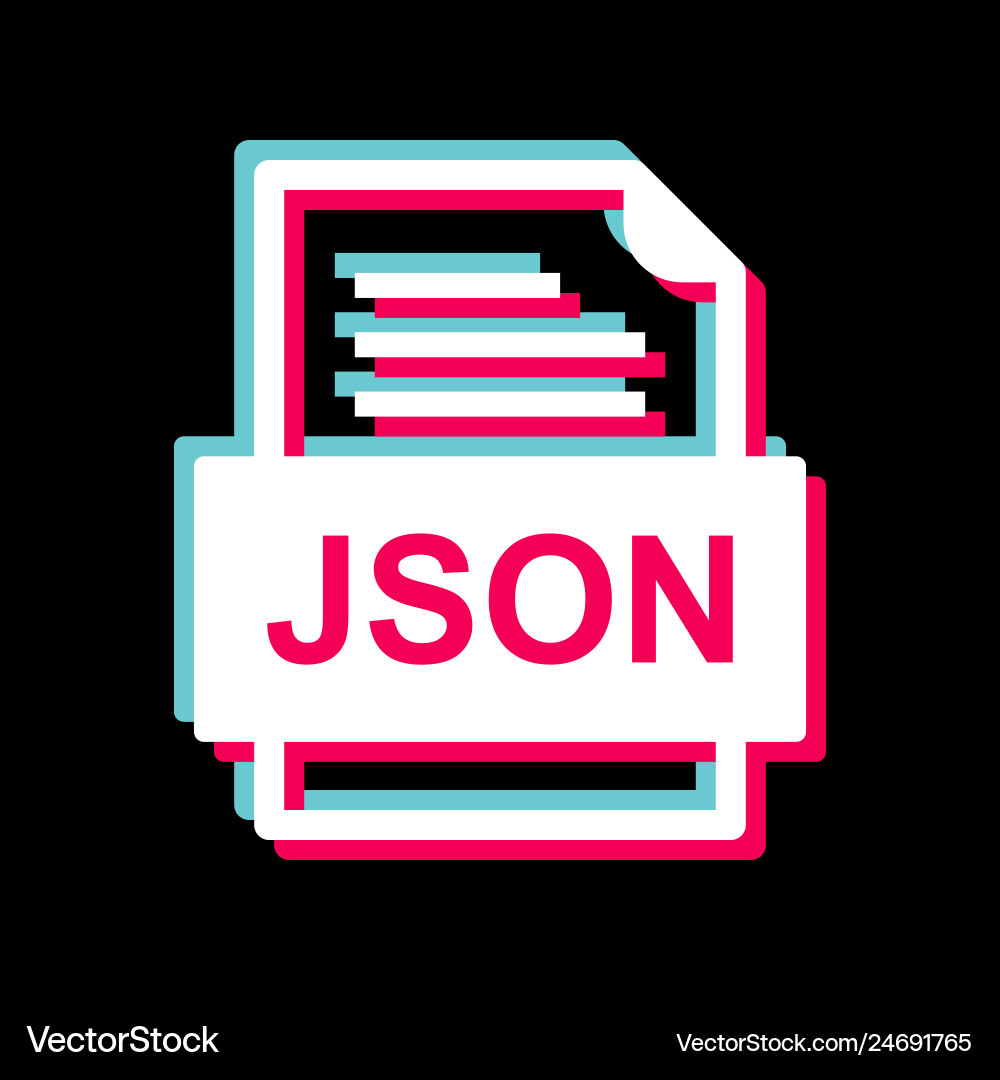 Json Datei Dokument-Symbol vektorbild