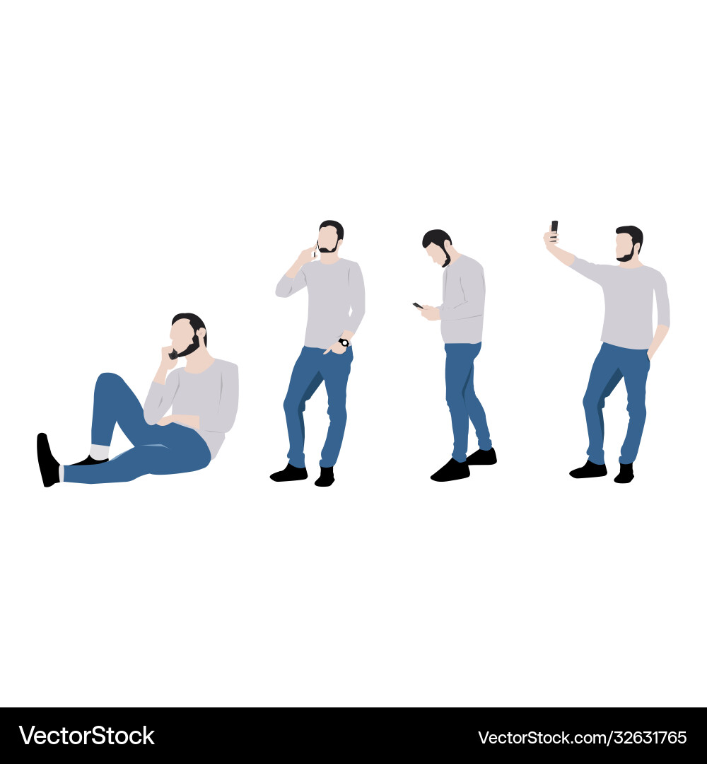 Man with mobile character vector image