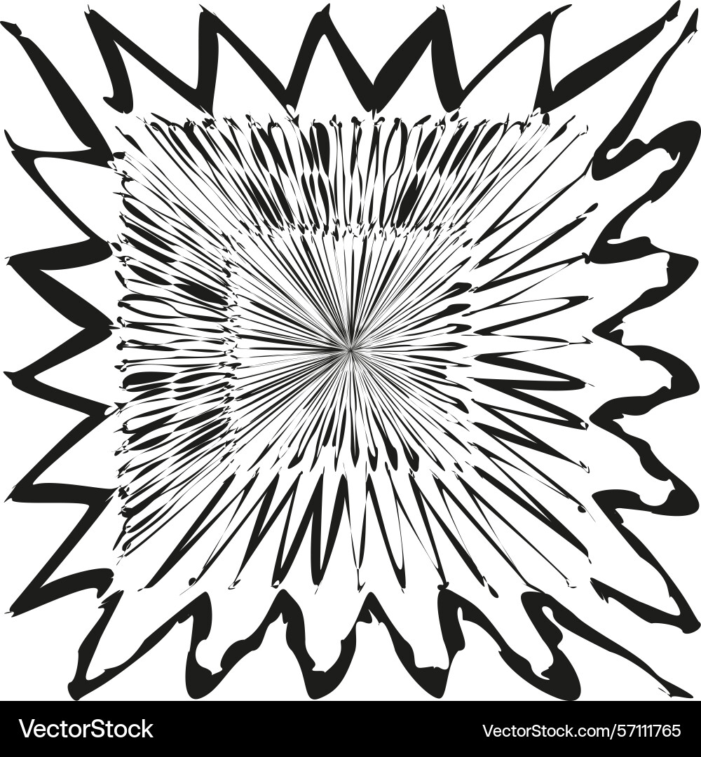 Outlined star shape exploded burst design sharp Vector Image