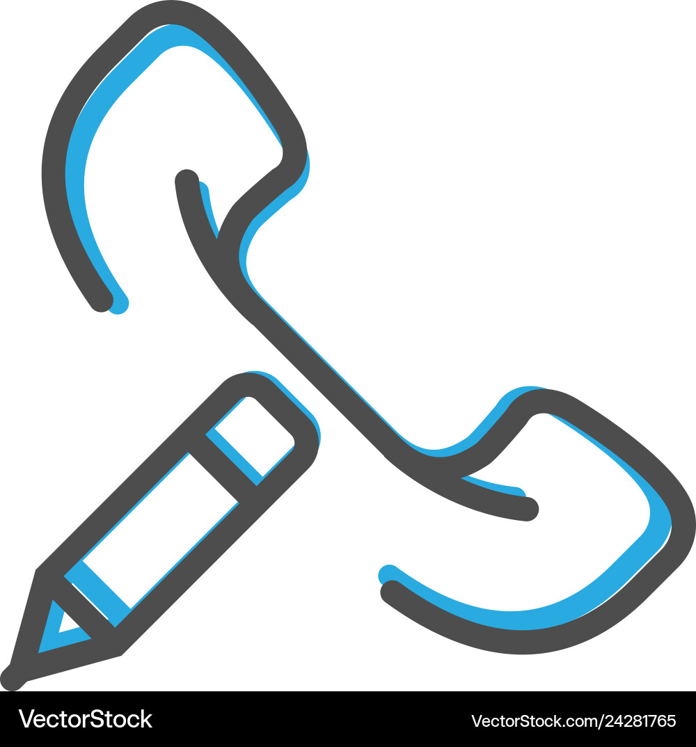Phone call icon design interaction line Phone call icon design interaction line vector image