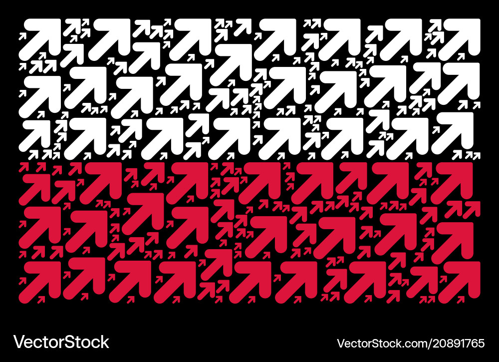 Polish flag pattern of arrow up right icons Vector Image