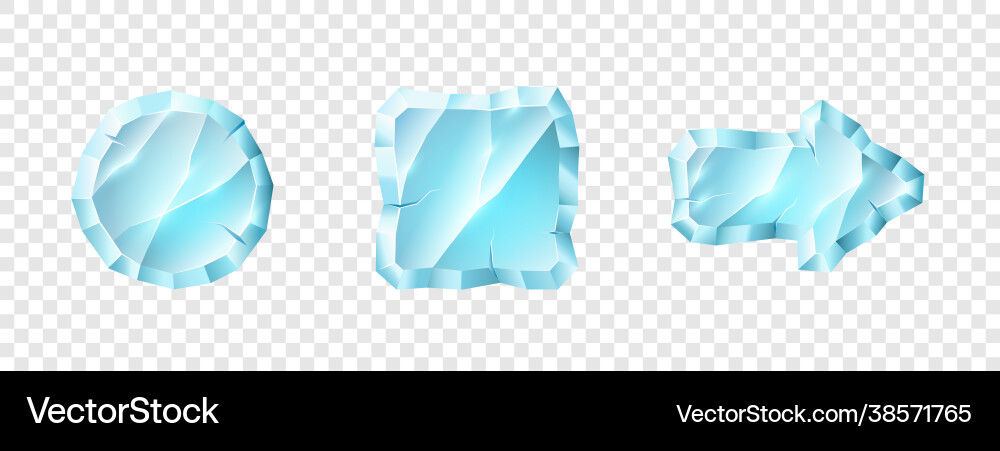 Set crystal media player button play pause Set crystal media player button play pause vector image