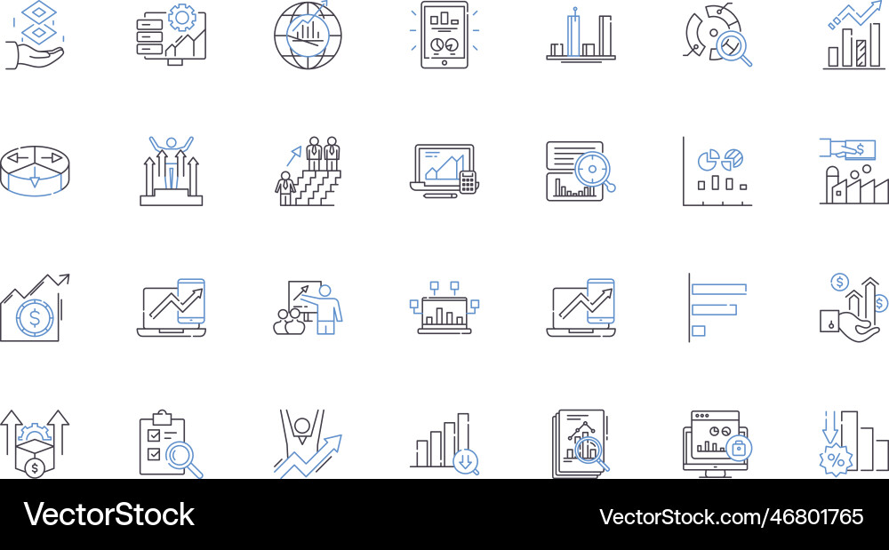 Sorting line icons collection categorization Vector Image