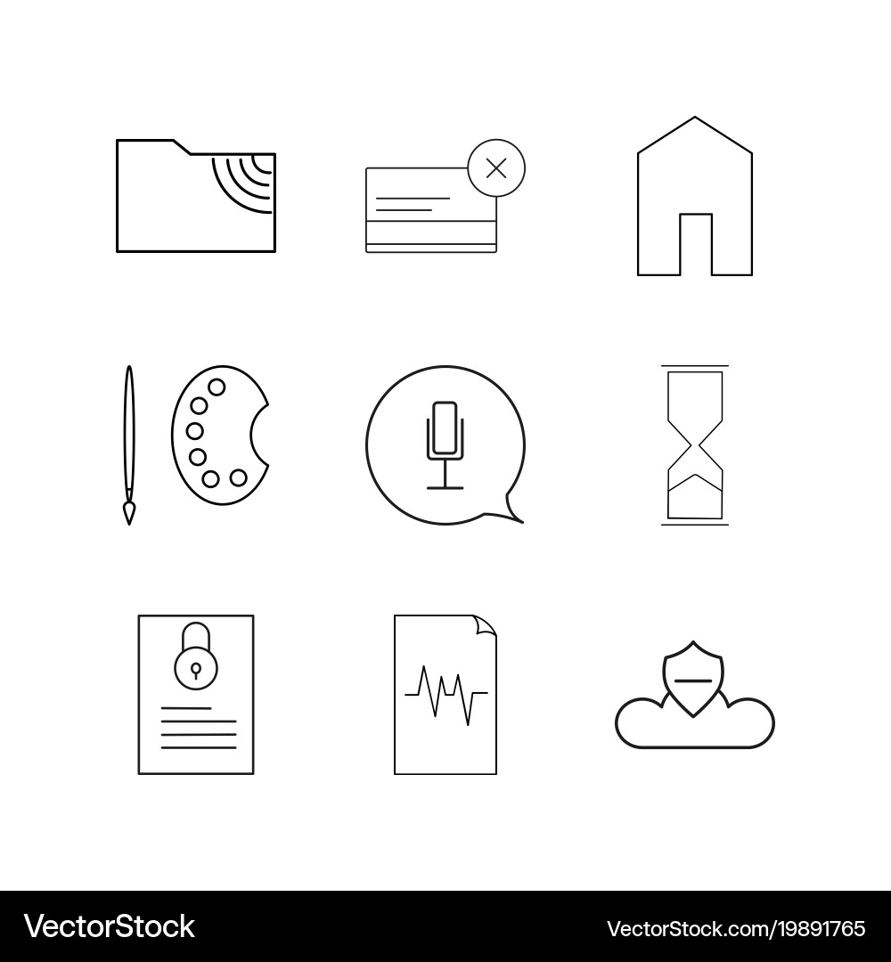 Web linear icon set simple outline icons Vector Image