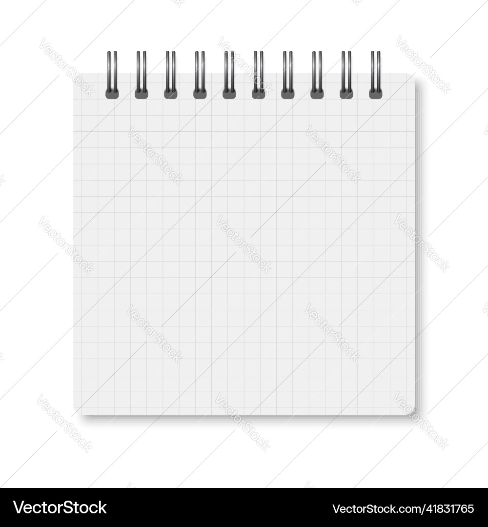 White realistic a6 notebook opened with soft White realistic a6 notebook opened with soft vector image