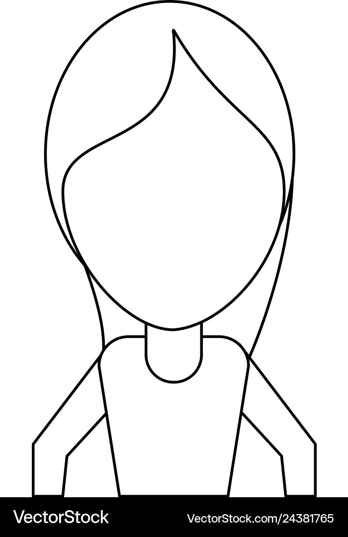 Woman faceless avatar cartoon in black and white Woman faceless avatar cartoon in black and white vector image