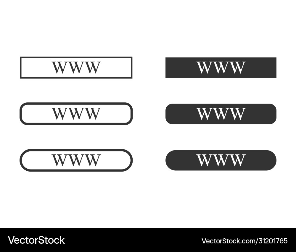 Www for web site protocol form in black Www for web site protocol form in black Vector Image