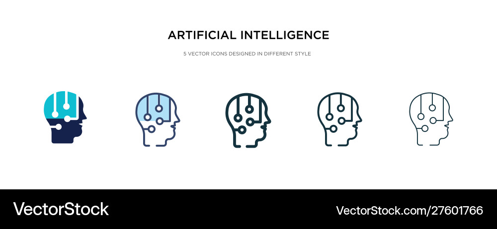 Artificial intelligence icon in different style Artificial intelligence icon in different style Vector Image
