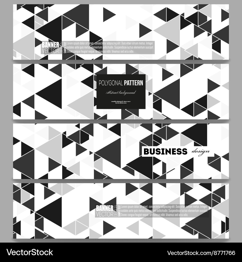 Banners set triangular pattern abstract vector image