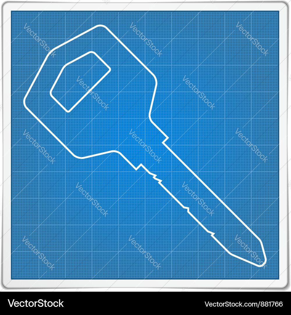 Blueprint of a Key vector image