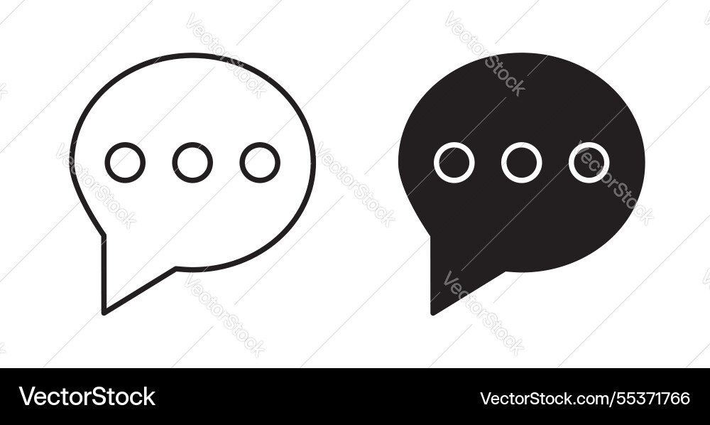 Comment icon set in thin line for web Vector Image