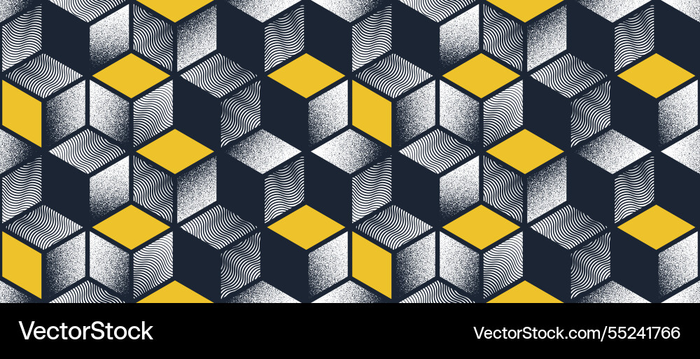 Cubes seamless pattern 3d isometric blocks Cubes seamless pattern 3d isometric blocks vector image
