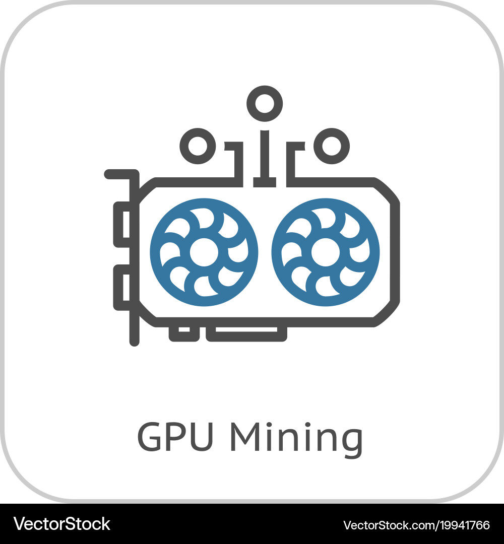 Gpu mining icon vector image